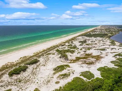 an aerial view of a beach with the ocean at Book This Top Rated Luxury Home in Seagrove Now! Private Pool! in Santa Rosa Beach