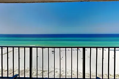 a view of the beach from a balcony at Edgewater Tower Iii 1109 in Panama City Beach