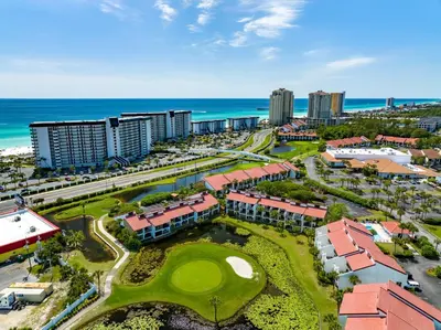 an aerial view of a resort with the ocean at Edgewater Beach Resort - Tower I #1201 in Panama City Beach