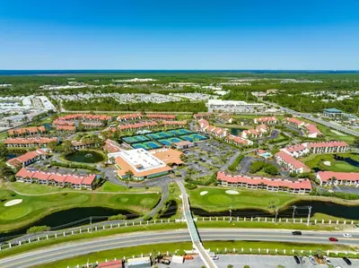 an aerial view of a resort at Edgewater Beach Resort - Tower I #1201 in Panama City Beach