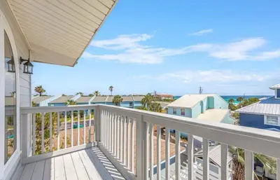 a balcony with a view of the ocean at Sea La Vie in Panama City Beach