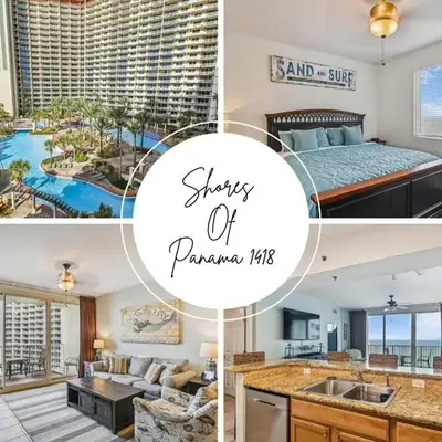 Shores of Panama 1418 - 2 BedroomBunkroom Sleeps8! Updated with a View! Free Fun! condo