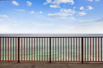 a view of the ocean from a balcony at Shores of Panama 2330 - 1 Bedroom Bunk Area Sleeps 6, Beautiful Direct Beach View! Free Fun! condo in Panama City Beach