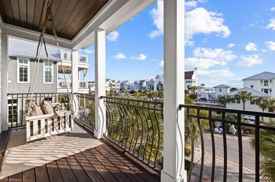 a balcony with a view of the ocean at Peaceful Easy Feeling - 156 Chivas Lane, Unit B home in Santa Rosa Beach