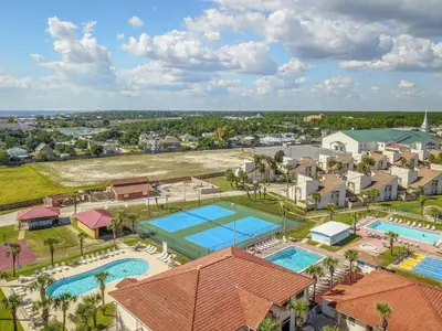 an aerial view of a resort with two pools at Horizon South 23A by InJoy Vacations in Panama City Beach