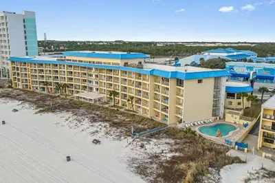 an aerial view of a resort on the beach at Slice o’ Paradise - Gulf Front! Walk to Pier Park in Panama City Beach