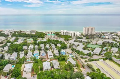an aerial view of a city next to the ocean at 30 A-mazing in Santa Rosa Beach