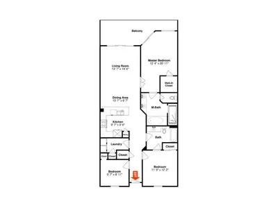 a floor plan of a house at Grandview East #403 in Panama City Beach