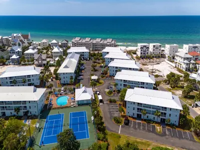 an aerial view of a resort near the ocean at Beachside Villas 911 in Seagrove Beach