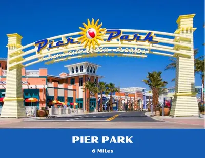 a sign at the entrance to a resort at Shores Of Panama #0912 in Panama City Beach