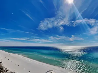 a view of a beach with a group of people at Shores of Panama #1330 in Panama City Beach