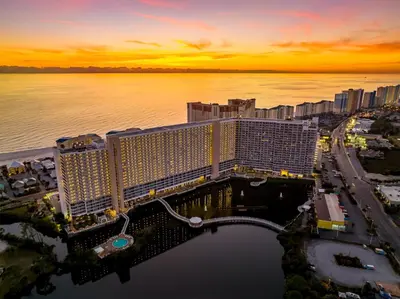 an aerial view of a city with at Laketown Wharf #0127 in Panama City Beach