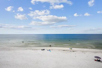 a view of a beach with people in the water at Fontainebleau Terrace #400 by Book That Condo in Panama City Beach