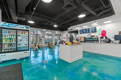 a store with a floor that is covered in water at Calypso #3-607 in Panama City Beach