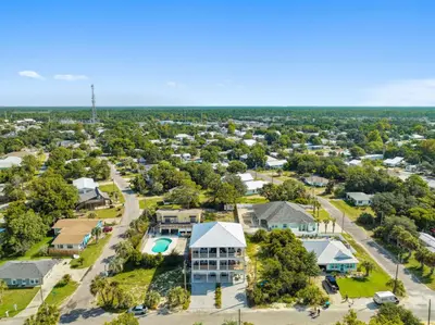 an aerial view of a small town with houses at Grand Retreat II: 4BR, 5BA, sleeps 15 Private pool Your perfect escape! in Panama City Beach