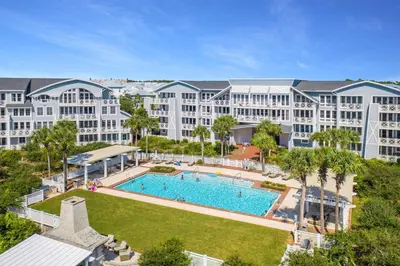 an aerial view of a resort with a large pool at Crossings at WaterSound B105 in Watersound Beach