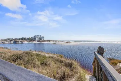 a view of a body of water with a house at Dry Dock in Seagrove Beach