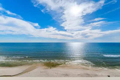a view of the ocean from a sandy beach at Splash 804E in Panama City Beach