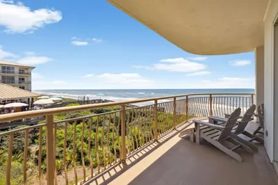 a balcony with chairs and a view of the ocean at HP 21W Gulf Front Condo by 30A Escapes in Rosemary Beach
