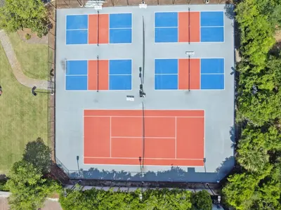 an overhead view of a large building with red and blue squares at HP 16W Seadawg by 30A Escapes in Rosemary Beach