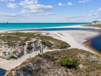 an aerial view of a beach with the ocean at All Our Summers by 30A Escapes in Seagrove Beach