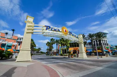 a large arch in the middle of a street at Beach Place Seconds to Beach 23 in Panama City Beach