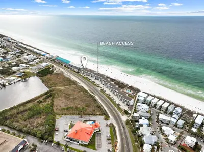 an aerial view of a beach and a road at Ramsgate Harbour #5 by 30A Escapes in Panama City Beach