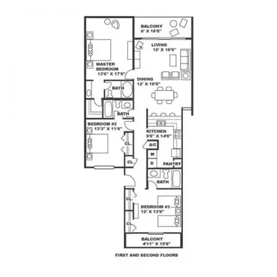 a floor plan of a house at Edgewater Villa 2708 'Lost Shaker of Salt' in Panama City Beach