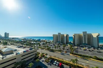 an aerial view of a city and the ocean at Laketown Wharf 816 'Tasty Waves PCB' in Panama City Beach