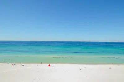 a group of people on a beach with the ocean at Regency Towers 0407 'The Memory Maker' in Panama City Beach