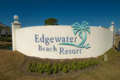 a sign for a beach resort at Edgewater 2-0203 'Beach Days' in Panama City Beach
