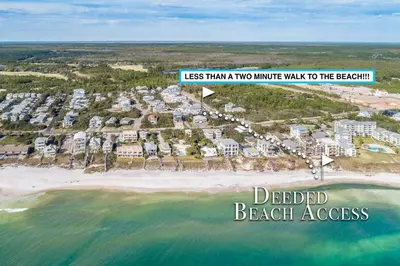 less than a two minute walk to the beachded beach access at Paradise Found 30A in Seacrest