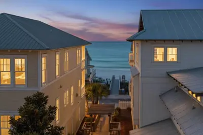 a view of the ocean from the balcony of a house at The Yellow Rose in Santa Rosa Beach
