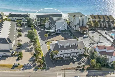 an aerial view of a building next to the ocean at Beachside 10 in Santa Rosa Beach