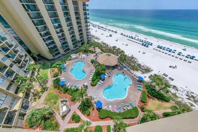 an aerial view of a resort with a beach at Summerhouse 1012C in Panama City Beach