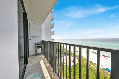 a balcony with a view of the beach at One Seagrove Place 0804 in Santa Rosa Beach