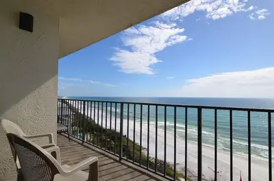 a balcony with a view of the ocean at One Seagrove Place 1001 in Santa Rosa Beach