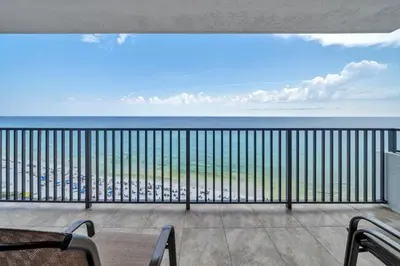 a balcony with a view of the ocean at One Seagrove Place 1408 in Santa Rosa Beach