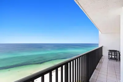a balcony with a view of the ocean at One Seagrove Place 1507 in Santa Rosa Beach