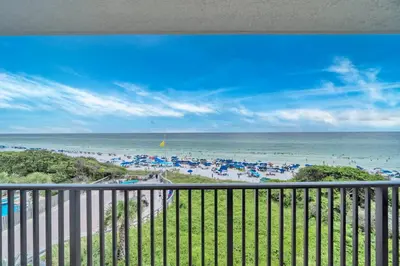 a view of the beach from the balcony of a condo at One Seagrove Place 0402 in Santa Rosa Beach