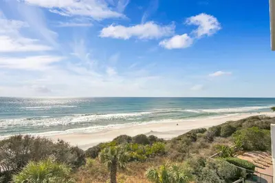a view of the beach from a condo at One Seagrove Place 0406 in Santa Rosa Beach
