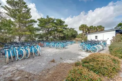 a bunch of bikes parked in a parking lot at High Pointe Resort 432 in Inlet Beach