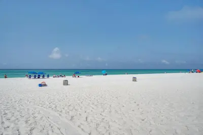 a group of people on a beach with the ocean at Nautical Watch #E-7 by Book That Condo in Panama City Beach