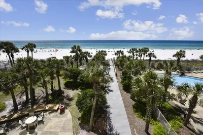 an aerial view of a resort with a beach at 1504 Sterling Beach in Panama City Beach