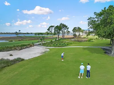 a group of three people playing golf on a golf course at Southwinds Unit D3 in Panama City Beach