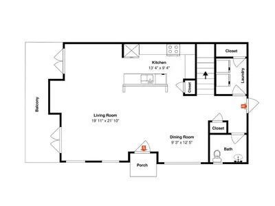a floor plan of a tiny house at Prominence North #54A - Barefoot Bungalow in Inlet Beach