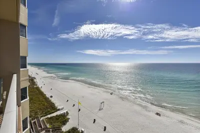 a view of the beach from a building at 804-Tidewater in Panama City Beach