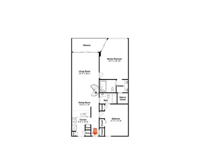 a floor plan of a house at Edgewater Tower III #1210 in Panama City Beach