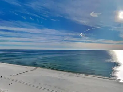 a view of the ocean from the beach at Edgewater Tower III #1210 in Panama City Beach