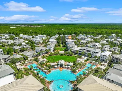 an aerial view of the resort at No Ragrets in Inlet Beach